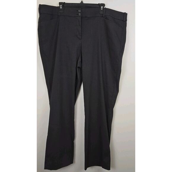Lane Bryant Plus Size 28 Black Wide Leg Career Dress Pants 2 Button Classic - Picture 1 of 5